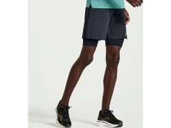 Saucony Pinnacle 5" 2-in-1 Shorts -Men's Sports Fashion SAM800339 BK 3