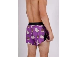 ChicknLegs 2" Split Shorts -Men's Sports Fashion chicknlegs mens choccy cows 2 inch split running shorts rear view 1